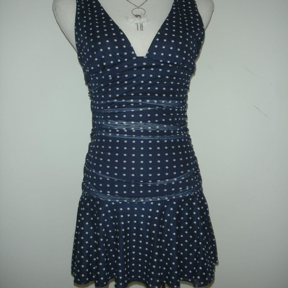 Cotton Candy LA Y2K Polka Dot Ruched Mini Dress Coquette Party S